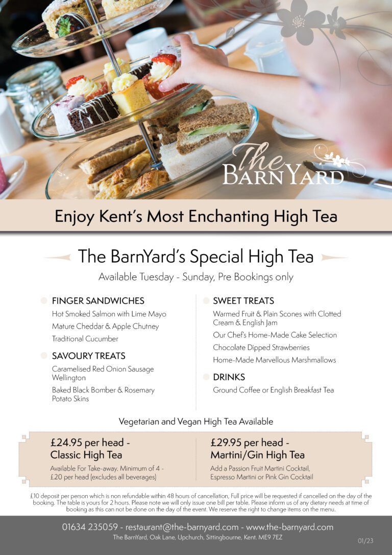 Special high tea leaflet